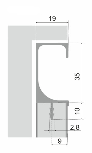 BOYARD.Ручка-профиль мебельная AL RP002SC.1/000/3000