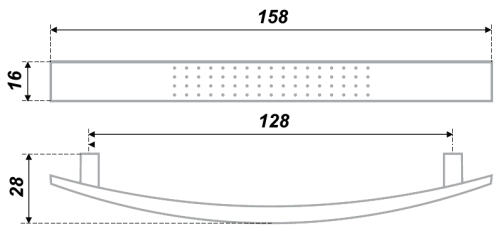 BOYARD.Ручка S80240/128 RS802CP.4/128