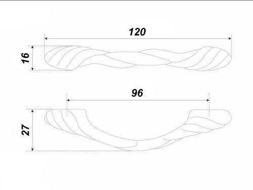 BOYARD.Ручка мебельная TWIST RS126MAB.4/96