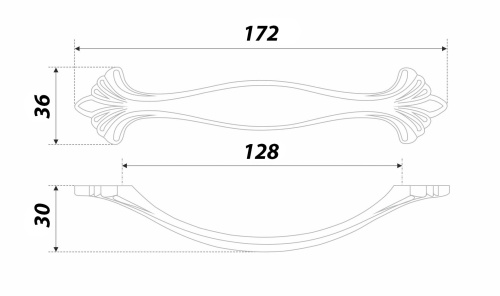 BOYARD.Ручка мебельная CODA RS453CP/W.3/128