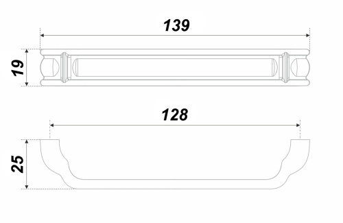 BOYARD.Ручка мебельная IRIS 15510Z12801.25 RS500BAZ.1/128