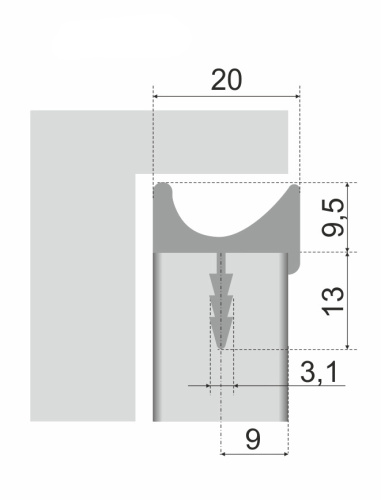 BOYARD.Ручка-профиль мебельная AL RP004SC.1/000/3000