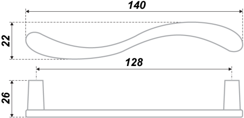 BOYARD.Ручка мебельная RS154CP.4/128